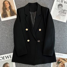 구디프 여성용 캐주얼 루즈핏 블레이저 체형보정 자켓