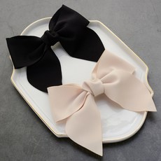 HanNal 長尾緞面大蝴蝶結髮夾2件組