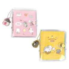 Pinkfoot 小貓印花迷你筆記本 2件組, 粉色+黃色