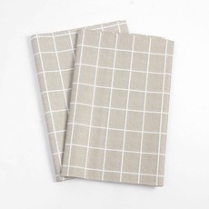 트리 깔끔한 격자무늬 방수 식탁보, 웜그레이, 152 x 137 cm, 2개