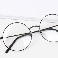 TheBrille 大尺寸圓形金屬眼鏡框 黑色