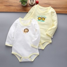 Mom's care 動物印花長袖包屁衣2件組