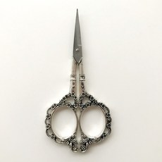 프렌치 에펠 모티브 빈티지 앤틱 자수 퀼팅 소잉 다꾸 가위 4.8 x 11 cm, E타입 클래식 플로랄 빈티지 실버, 1개