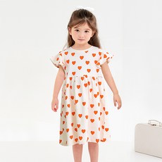 unifriend 女童透氣愛心上學服棉質短袖連身裙