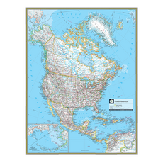 地圖.com 北美洲地圖 覆膜型 小 78 x 110 cm 美洲地圖, 1個