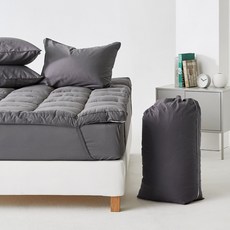 La Pomme Atique混色棉鬆緊床墊+收納袋+束帶 2入組, 深灰色