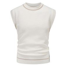 拼色滾邊側邊鈕扣針織背心