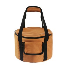 JCP 캠핑용 원통형 수납 가방, 브라운, 1개