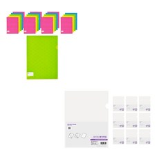 ECO Chungwoon 水滴圖案文件夾 A4 20入+多色L型文件夾 10入, 隨機發貨（水滴架A4），透明（色片L架）, 1套