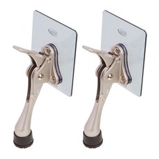 Livingif無孔膠一觸式馬蹄門吸灰色, 2個