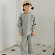 BAOBAB NAMU 孩童素色寬版長袖T恤+長褲套裝