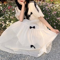 Elso 公主風雪紡洋裝, 米色