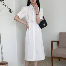 메리로지 셔츠 반팔 포켓 원피스