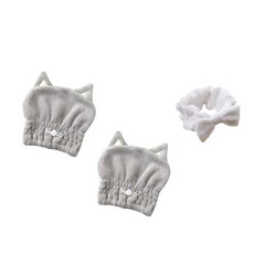 軟發巾 SG42 2p + 面帶套組, 灰色的, 1套