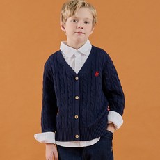 BEVERLY HILLS POLO CLUB 比佛利保羅 兒童款麻花針織V領開襟衫