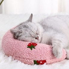 딩동펫 꿀잠 반달 베개 방석, 핑크, 2개