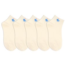 parkgoon 女款迷你鯨魚短襪5雙組
