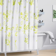 浴室 PEVA 防水浴簾 廁所隔間簾 180X180cm, 1個, 綠色系, 綠色