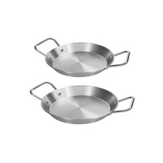 Kitchen-Art 不鏽鋼雙耳平底鍋 海鮮燉飯鍋2件組, 24cm, 1組