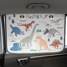 베베데코 자동차 자석 햇빛가리개 다이노, 화이트, 1개