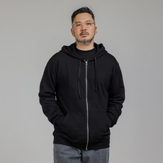 FIVEXLARGE 男士大尺碼基本款柔軟連帽拉鍊外套