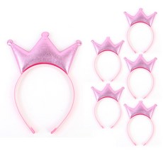 PARTYHAE 可愛皇冠髮箍, 粉紅色, 6個