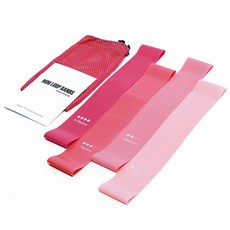 잇곰 居家健身 粉紅漸層彈力帶 4種 + 收納袋套組, 混合顏色, 1個