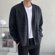 男士素色V領開襟衫 O2019