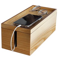 ACACIA HOME 木質延長線收納盒 自然色, 1個