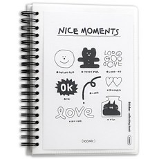 ICONIC 雙面離型紙貼紙收集冊, 01 白色, 80張, 1個