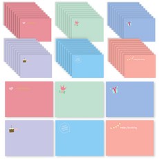 可愛動物信封 6款 x 10入組, 混色, 1套