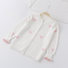 Orenjida Mom 女童心形V領開衩針織衫