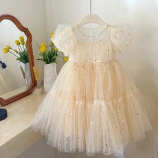 BabyMax 女童赫利娜閃亮泡泡袖蝴蝶結洋裝