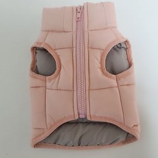 강아지 경량 보온 패딩 조끼, 핑크, 1개
