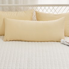 지베딩 크림치즈 소프트 피치 마이크로화이바 바디필로우, 머스터드