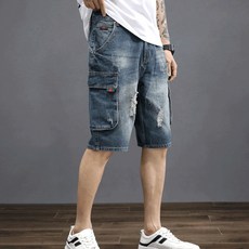 MarketA 男款刷破口袋褲