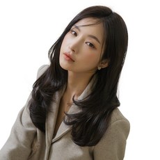 女性接髮髮片假髮 層次C字燙, 深黑色, 1個