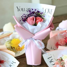 ScentBasket 永生滿天星皇后玫瑰香皂花混搭兩朵花束, 紫色