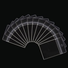 리코즈 DIY 커스텀 키링 만들기 타공 PVC 지퍼백 M 90 x 60 mm, 투명, 50개