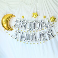 파티해 블링블링 브라이덜샤워 풍선 세트, 실버, 1세트