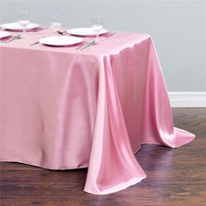 마켓감성 새틴 연회 웨딩 행사 테이블보, 핑크, 1개, 145 x 275 cm