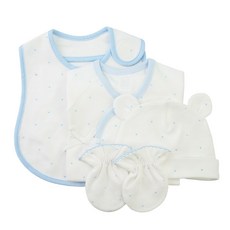 babybear 嬰兒愛心點點肚衣+手套+帽子+圍兜