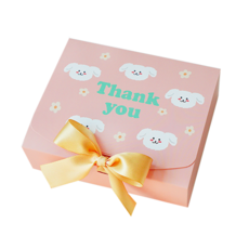 DONNA&DECO 長方形禮品包裝盒 S號 5入+緞帶 5入, 狗粉紅色, 1套