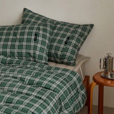 마틸라 노튼클래식 40수 순면 체크 옥수수솜 차렵이불 + 베개커버 세트