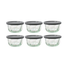 WECK 波浪型玻璃儲物瓶 280ml No.568 6入 + PE蓋 Green Ray 6入組, 1套