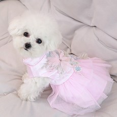 寵物 Wavy Days Ari 花朵東方風洋裝, 1個, 粉紅色