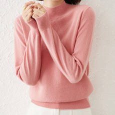 솔레일 여성용 하프 터틀넥 라엘리 단색 니트