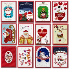 Youngwon 1000 聖誕卡 12款套組 E10-4&5, 混合顏色, 1套