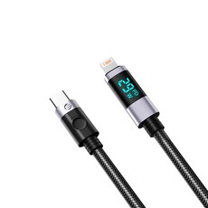 오리코 C타입 고속충전 디스플레이 USB C to 라이트닝 아이폰 케이블 PD29W LDC2L, 블랙, 1개, 1.5m