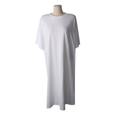 TEETAK 女款大尺碼日常素色長版連身裙, 白色